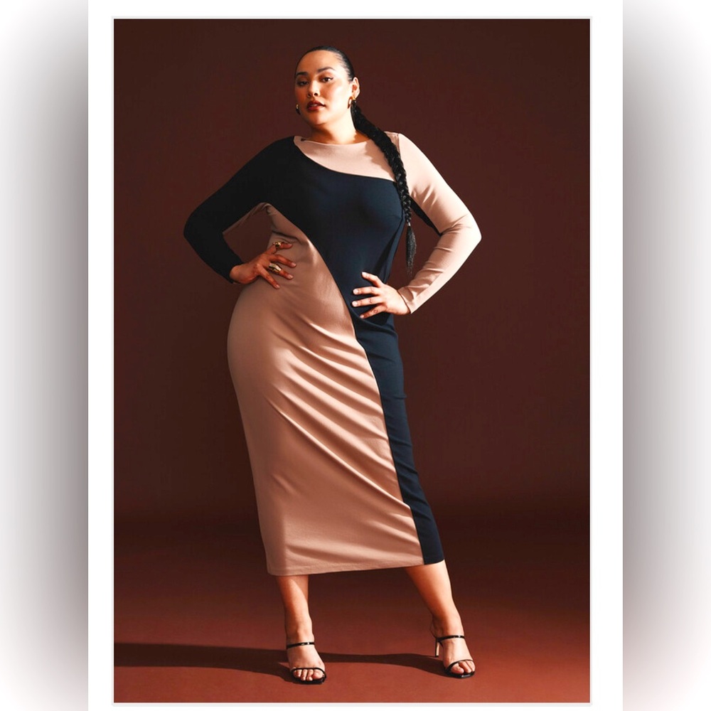 Colorblock midi dress. My duplicate purchase is your gain!!
